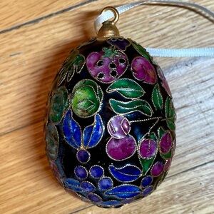Colorful Cloisonné Enamel Egg Ornament